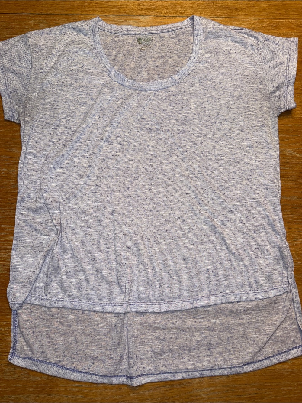 Balance Collection Heathered Pale Purple Scoop-Neck Short Sleeve Top